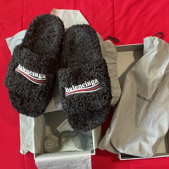 Balenciaga Shoes - Balenciaga Shearling Slides